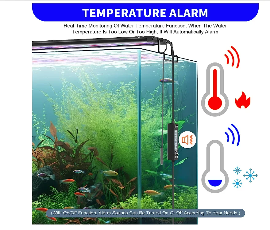 Fullgain Fg178 DC Power Adapter Aquarium Light Sanrise Freshwater With Thermometer Alarm Wide Spectrum Aquarium Light Lamp
