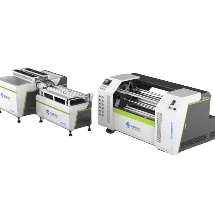 PVC Film Automatic Slitting Machine lldpe film stretch film slitter+ automatic piping machine