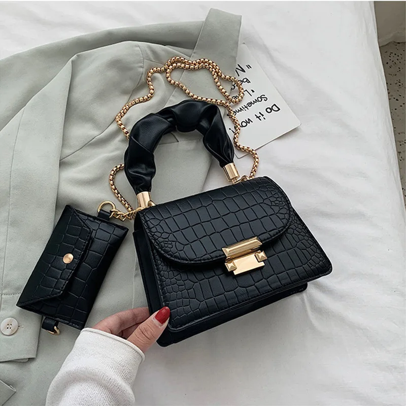 Crossbody Purses for Women Top Handle Satchel Stone Crocodile Print Leather Shoulder Handbags Evening Clutch Bags