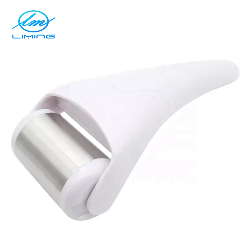 New popular Stainless Steel Leather Rolling ice roller skin face cool ice massager ice roller