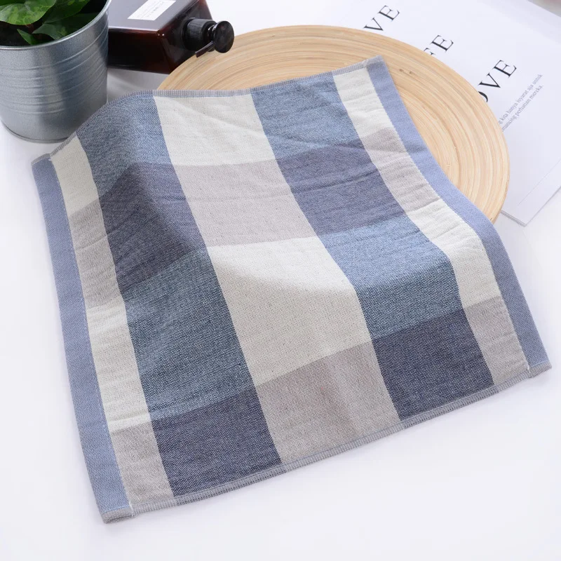 New arrival One side terry towel one side gauze towel plaid hair towel  absorbent