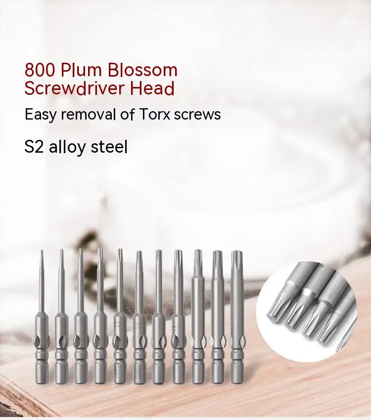 Manufacturers 4MM electric screwdriver Hexagonal star screwdriver head torx screwdriver bit High strength s2 with magnetic
