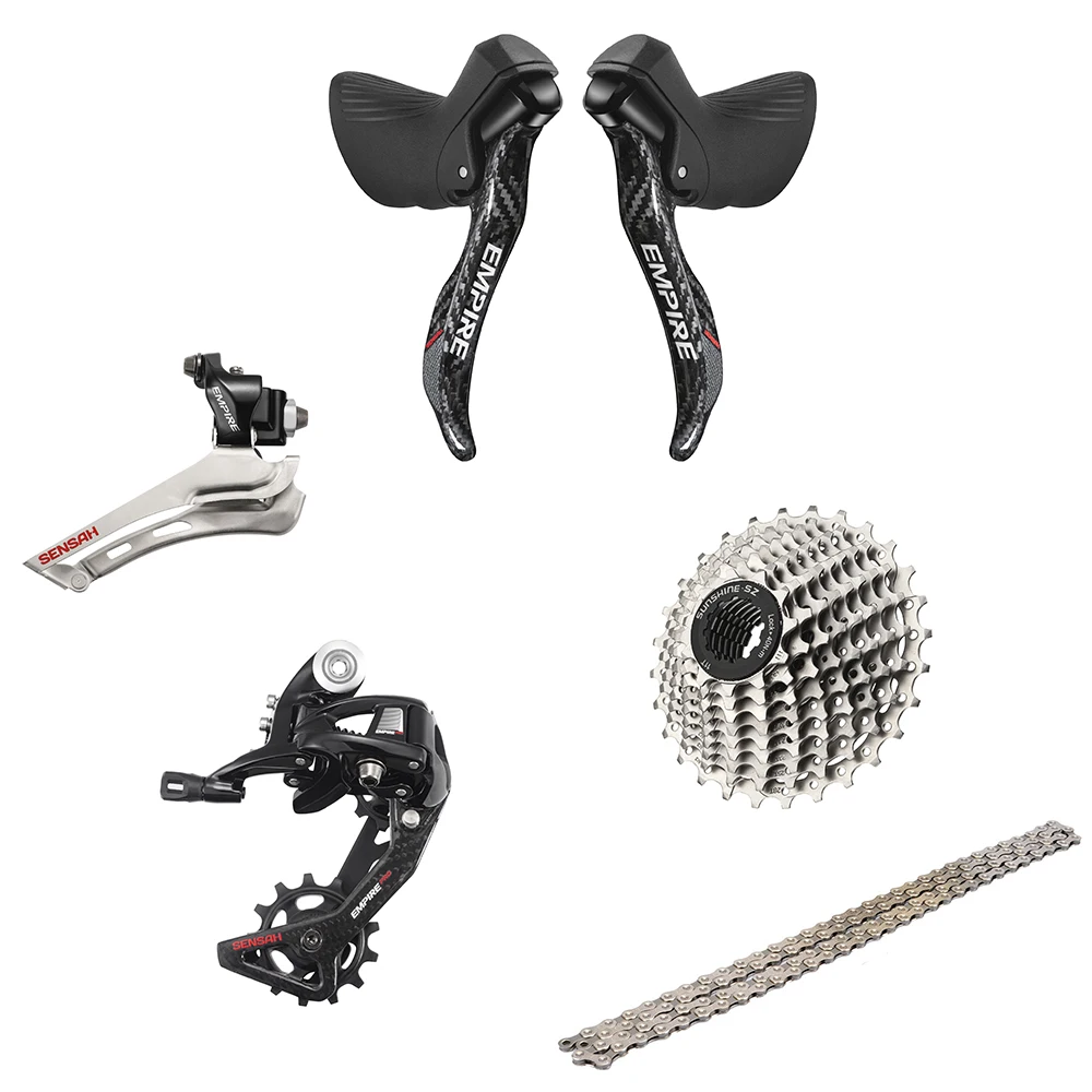 SENSAH carbon fibre STI Road Bike Shifters Double 2x11 Speed Lever Brake Bicycle Derailleur Groupset Compatible for Shimano