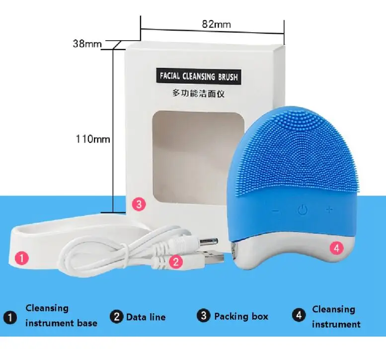 
Wholesale Face Cleansing Brush Electric Silicone Facial Facial Brush Electric Sonic Face Brush Silicone Exfoliator 