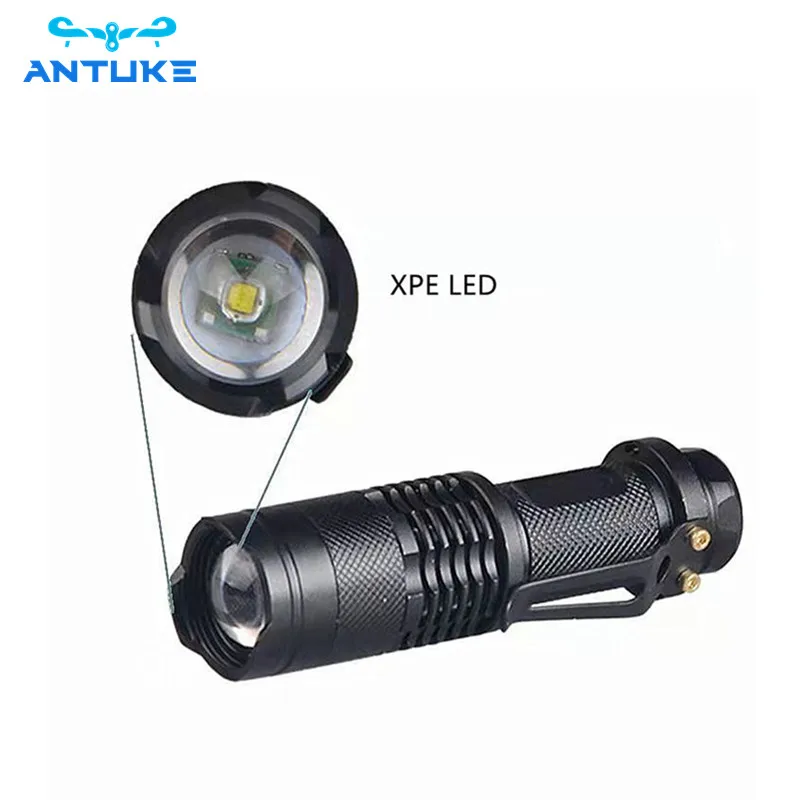 High power waterproof scalable mini flashlight 14500/aa powered Q5 tactical Mini LED flashlight with clip for camping