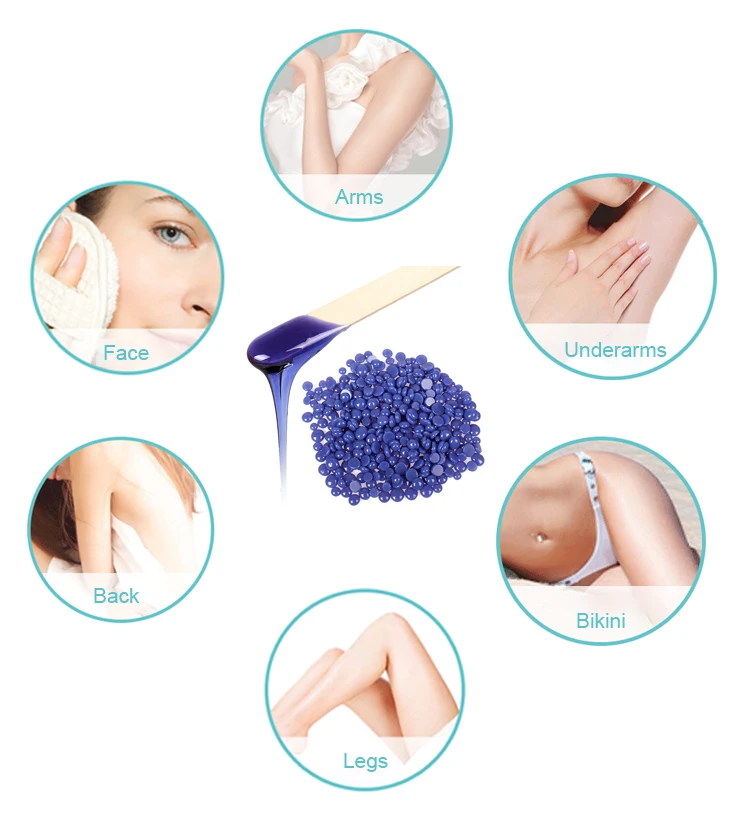 Hot Selling Depilatory Hot Film Hard Wax Beans Painless Small  Solid Wax Beads For Hair Removal At Home