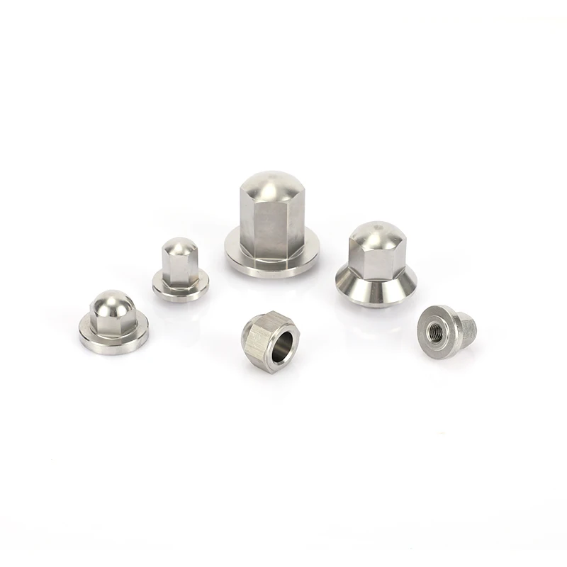 Factory price DIN1587 stainless steel weld hex flange cap nuts