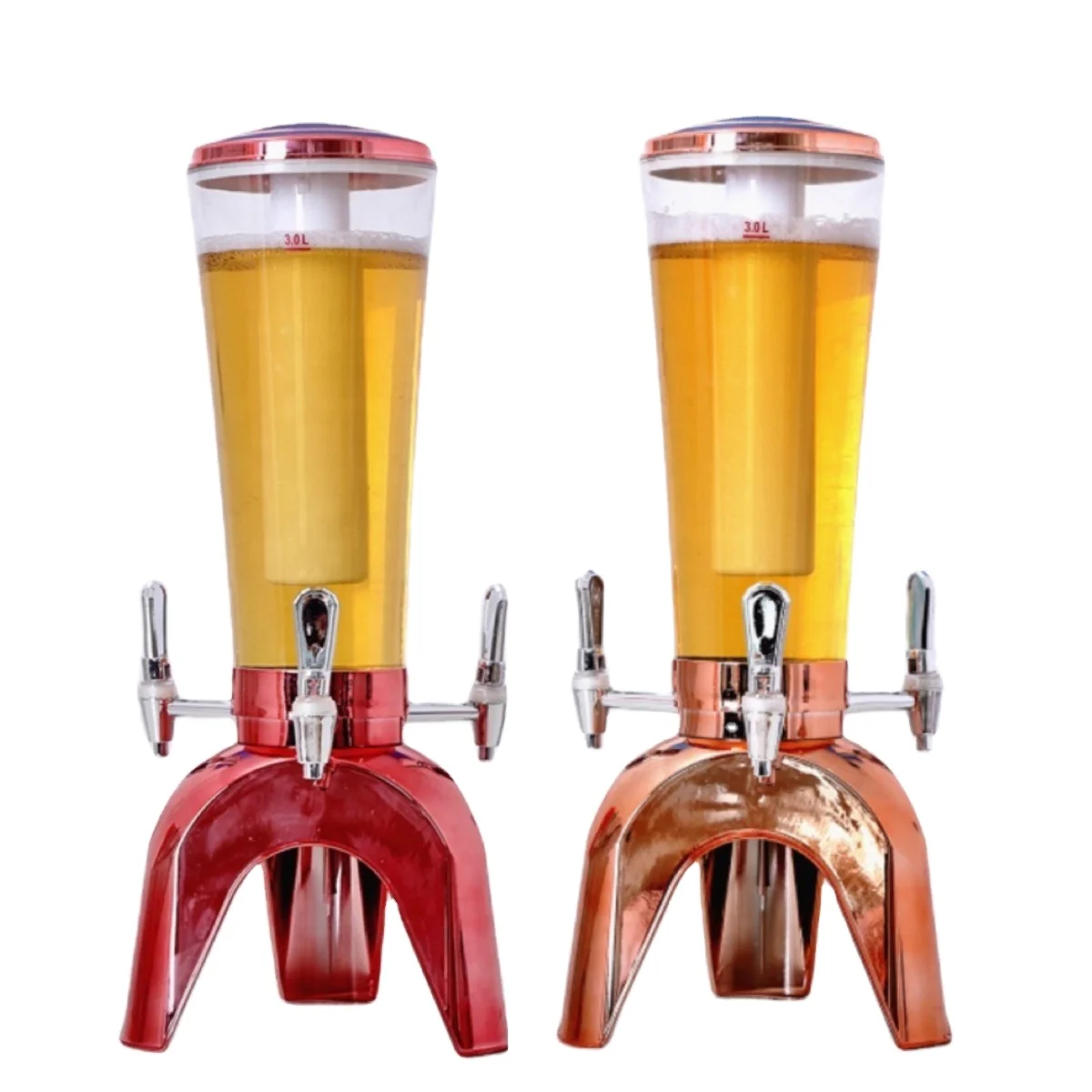 Ice Beer Factory Custom Beer Tower and Plastic Juice Tower Portable Party Table Top Beer Tower Beverage Machine With Tap