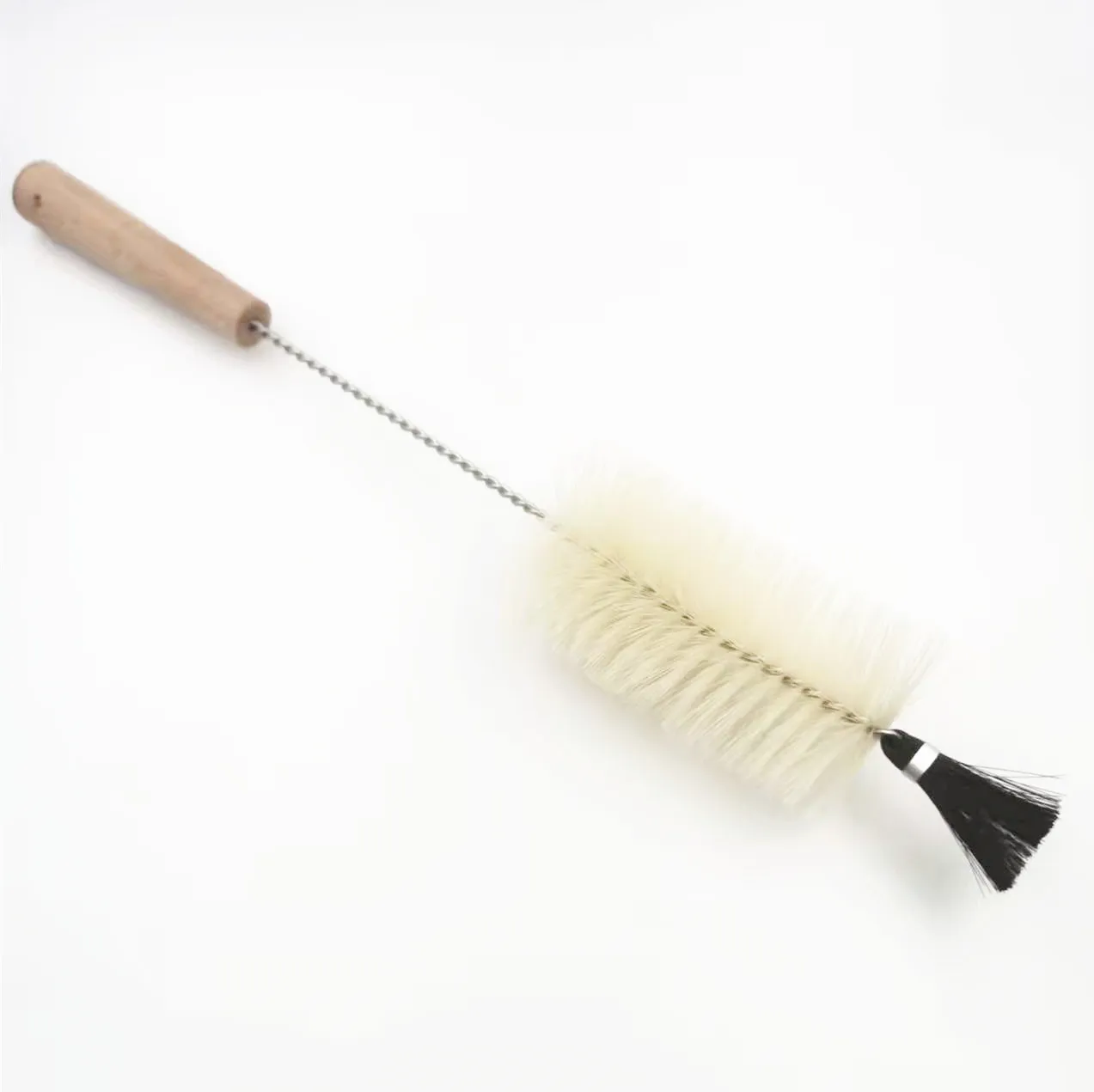 customized natural bamboo wooden bottle brush with tampico brush kitchen brush