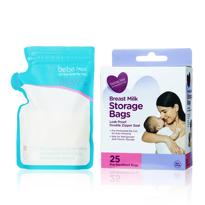 Custom BPA Free Pre Sterilized Breastfeeding Moms Popular Reusable Zip Baby Breast Milk Storage Bag
