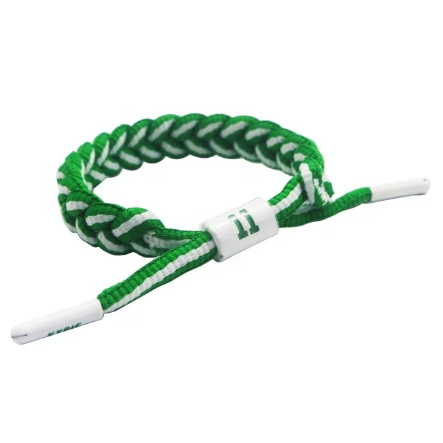 Wholesale basketball stars name shoe lace men braided bracelet