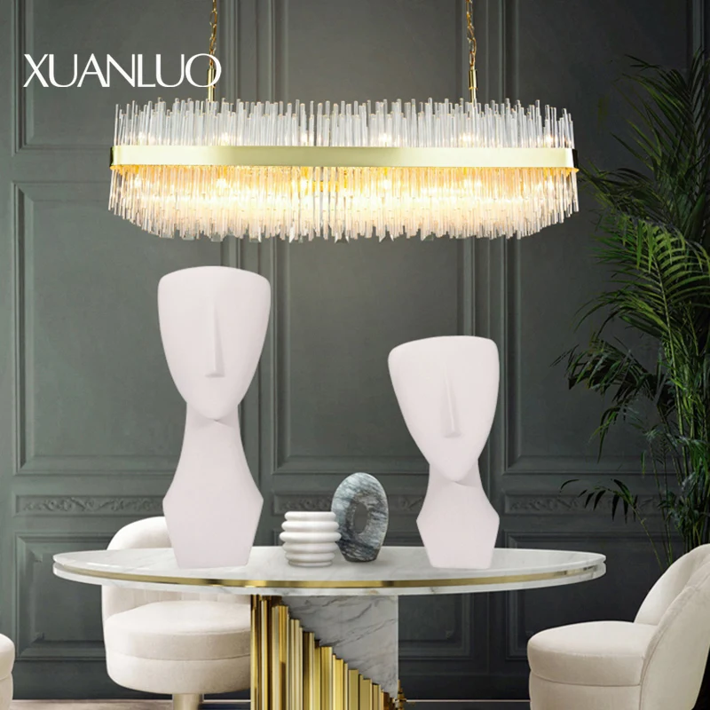 Unique design character head shape white resin decoration home furnishings sculpture