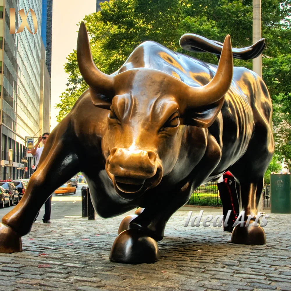 Outdoor Garden Decor Metal Craft Brass Bronze Hollow Bull Statue Sculpture