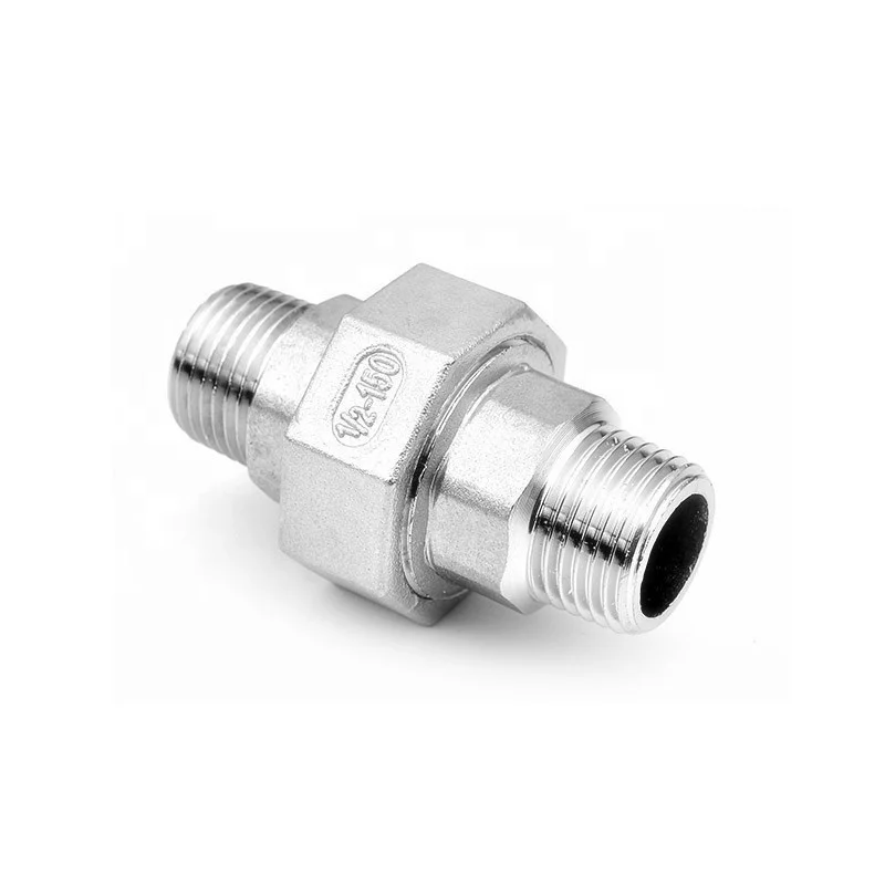 
1/4' BSP Male to Male Thread 304 Stainless Steel Octagon Union DN8 Screwed Straight Equal SS304 Rotatable Pipe Fittings 