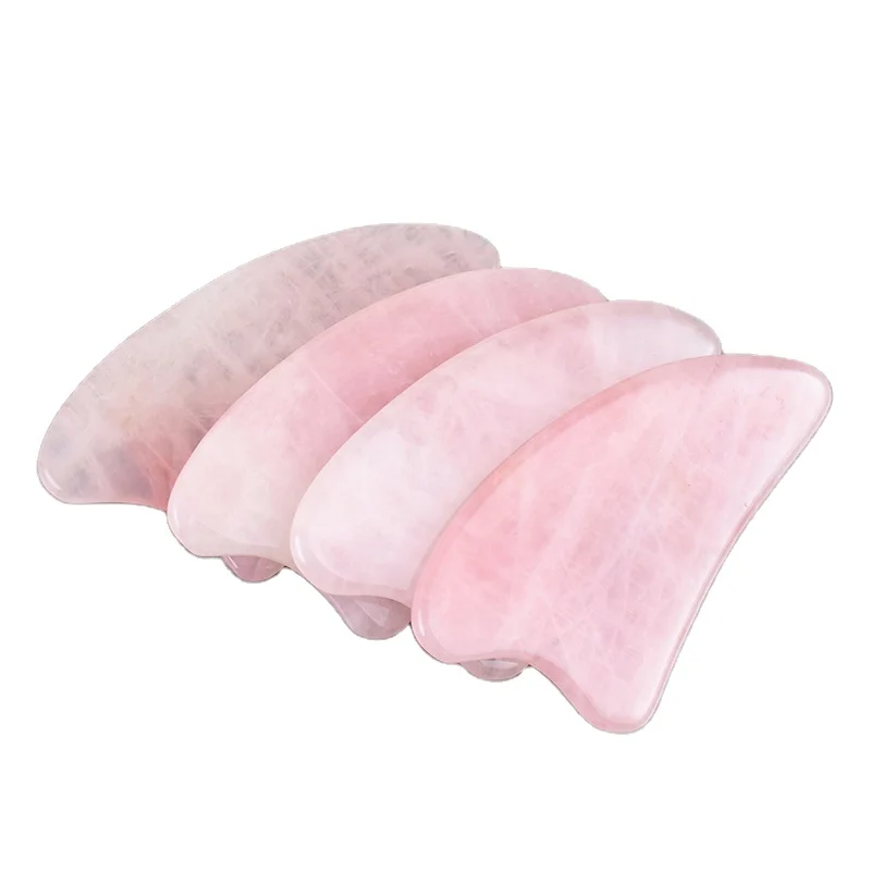 Gua Sha Jade Stone Tools Pink for Face Skincare Facial Body Relieve Muscle Tensions Reduce Puffiness