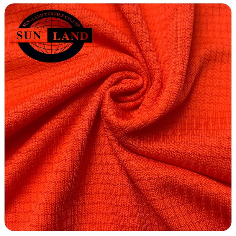 Lightweight Weft Knitted 100% Polyester Mesh Half-Shine Mini Waffle Fabric for Sportswear Garment