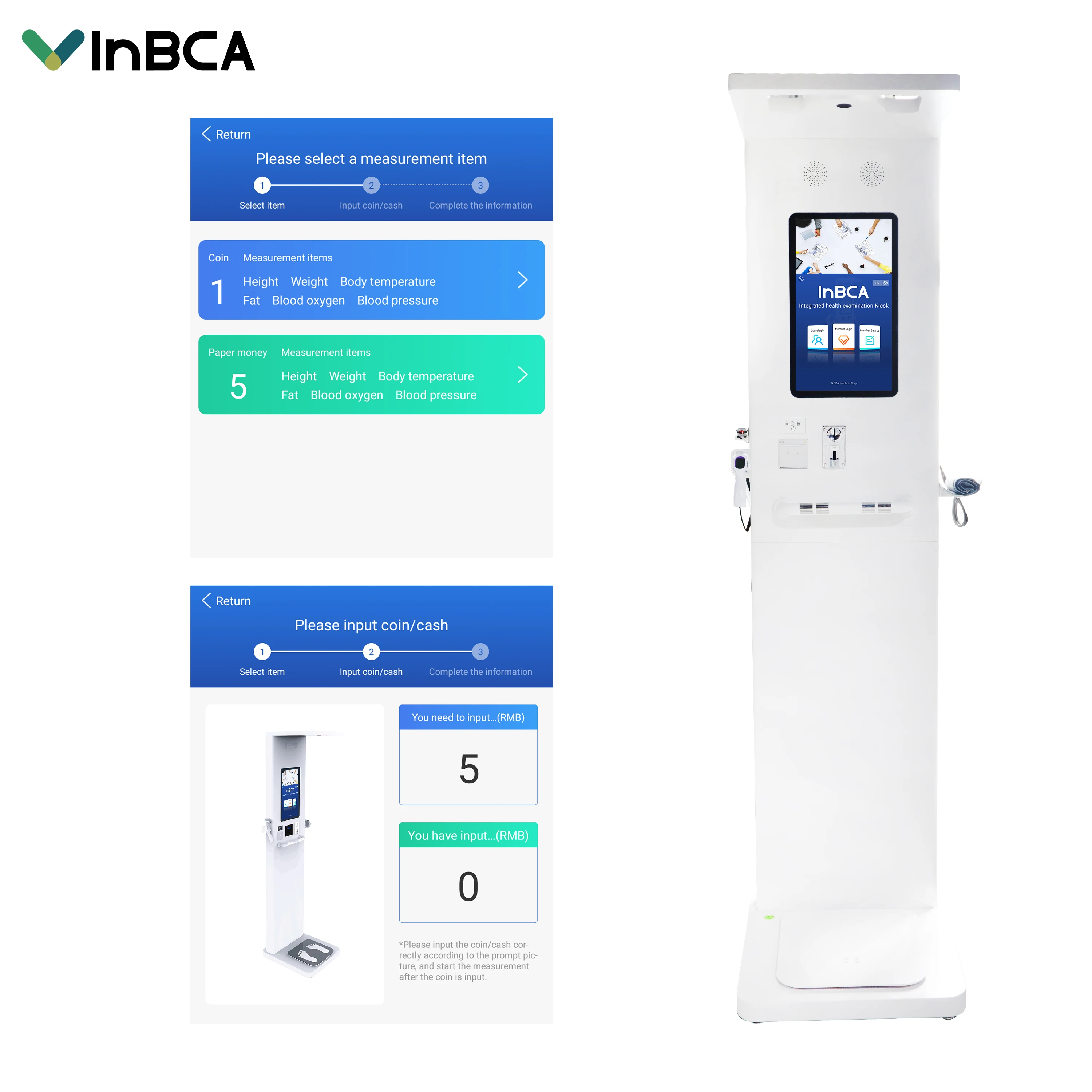 Medical Body Health Check-up Kiosk With Height Weight Bmi Body Temperature Fast Ecg Bp Meter Urine Analysis Blood Lipid