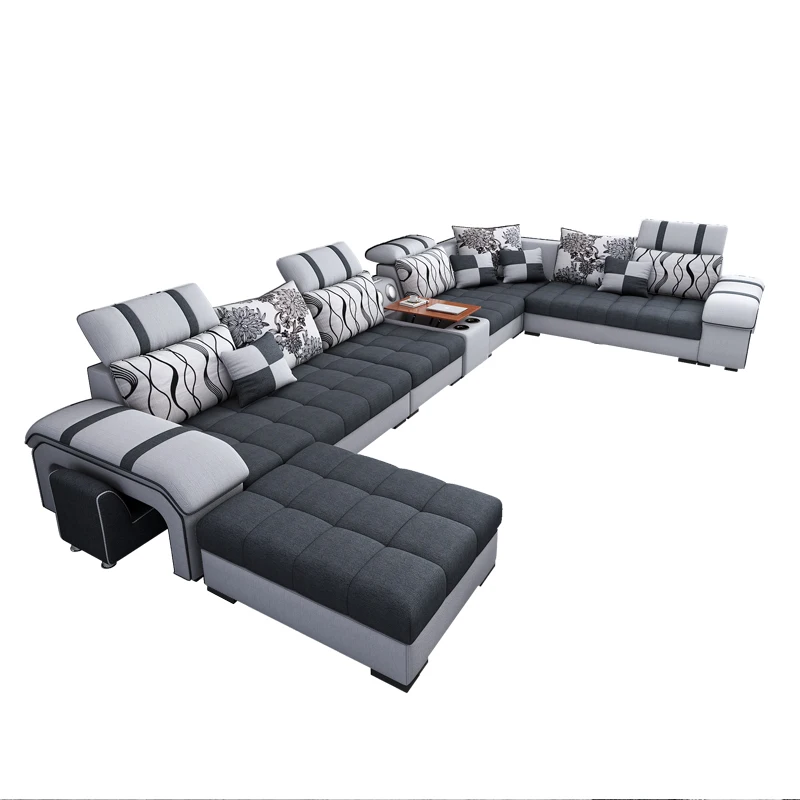 Maxky Modern Italian Fabric Sectional Sofa Home Furniture Set Modern Design Couch Luxury U Shape Sofa Other Living Room Sofa