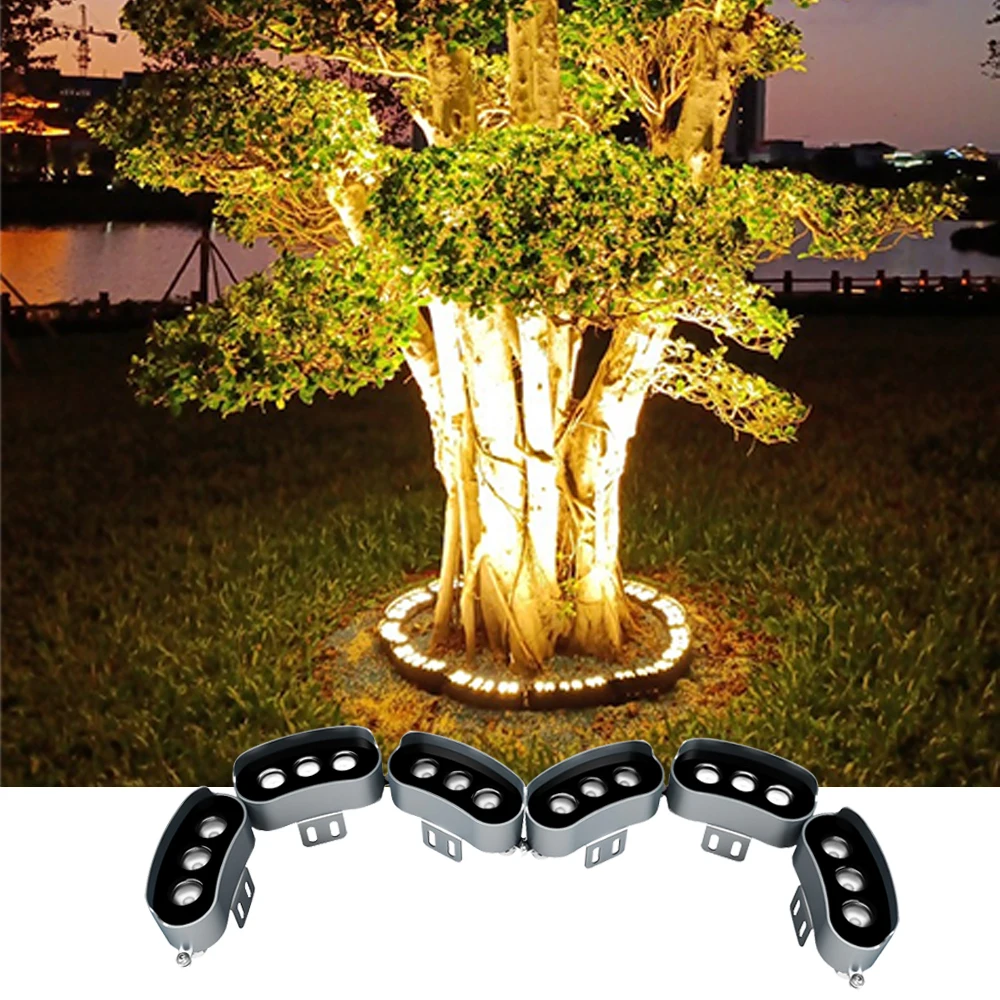 Outdoor IP68 Waterproof LED Tree Light RGB Garden Garden Landscape Green Belt Splicing Ring Pole Light Chain Lamp for Tree