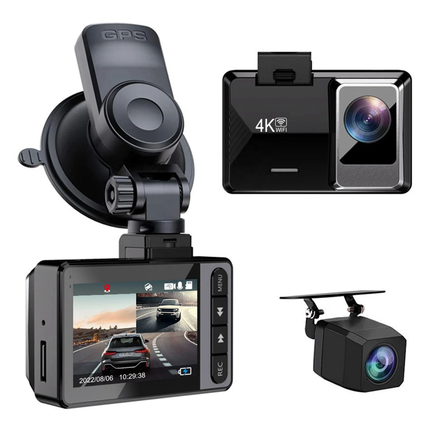 Relee OEM Mini Wifi 4K Gps Car Dvr Dash Cam 2K 1080P Car Camera Video Recorder Night Vision Car Black Box Dual Camera G sensor
