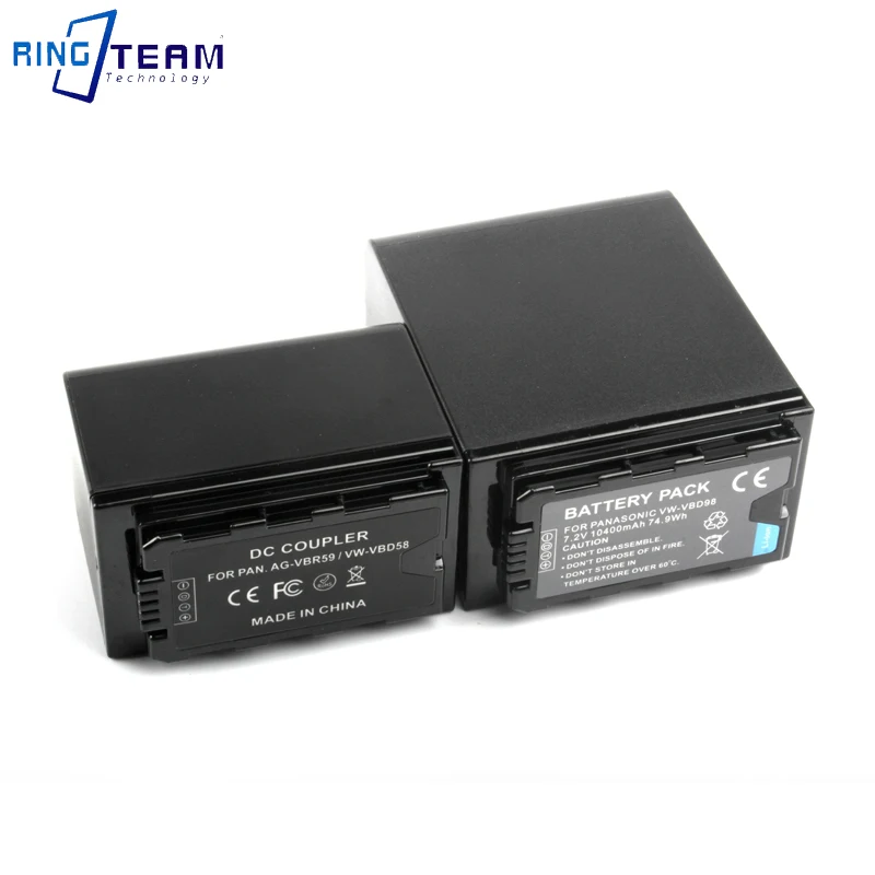 VW-VBD58 VW-VBD98 Dummy Battery +Adapter Top Outlet Hole Suitable For Pana sonic DVX200 UX90 UX180 PV100 PX298 MDH2/3 Camera