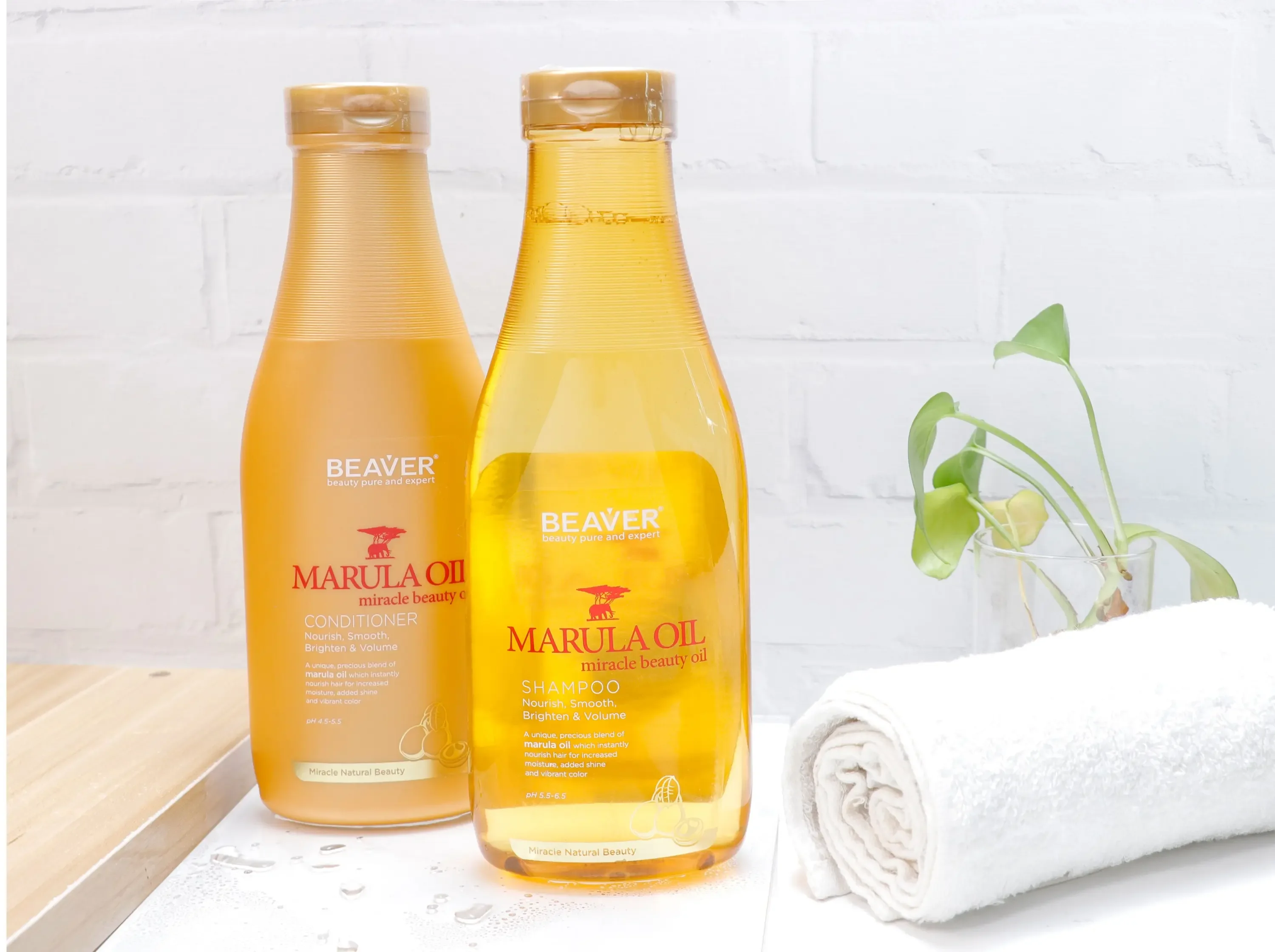 Beaver Hot Selling Anti-Frizz Moisturizing Shiny Nourishing Marula Oil Shampoo and Conditioner for Dry Damaged Hair