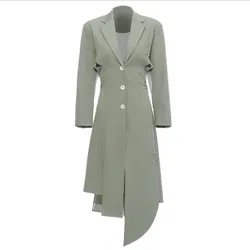 fall 2021 women clothes fashion designer pointed collar back hollow out Aline  elegant women office dresses