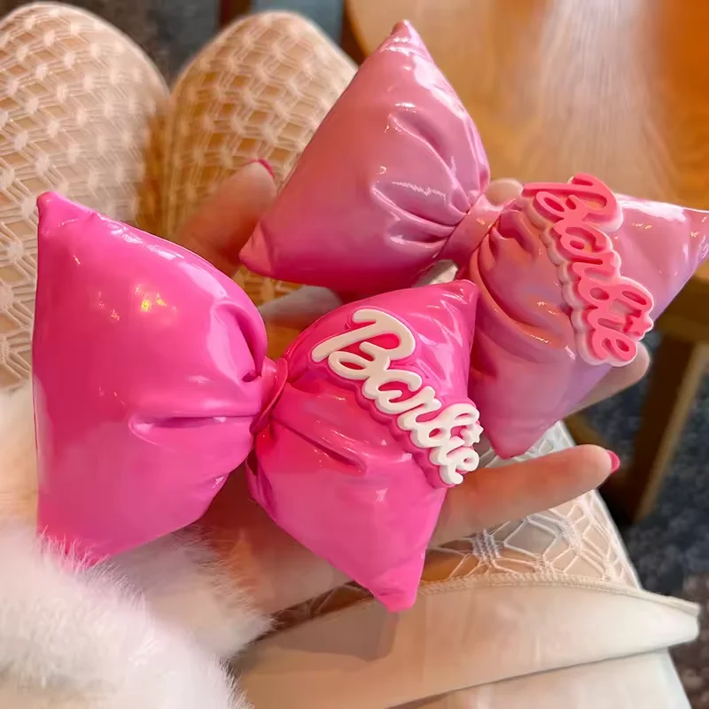 Korean style three-dimensional cotton-filled bow hairpin large  rose pink hairpin bangs clip sweet hair accessories