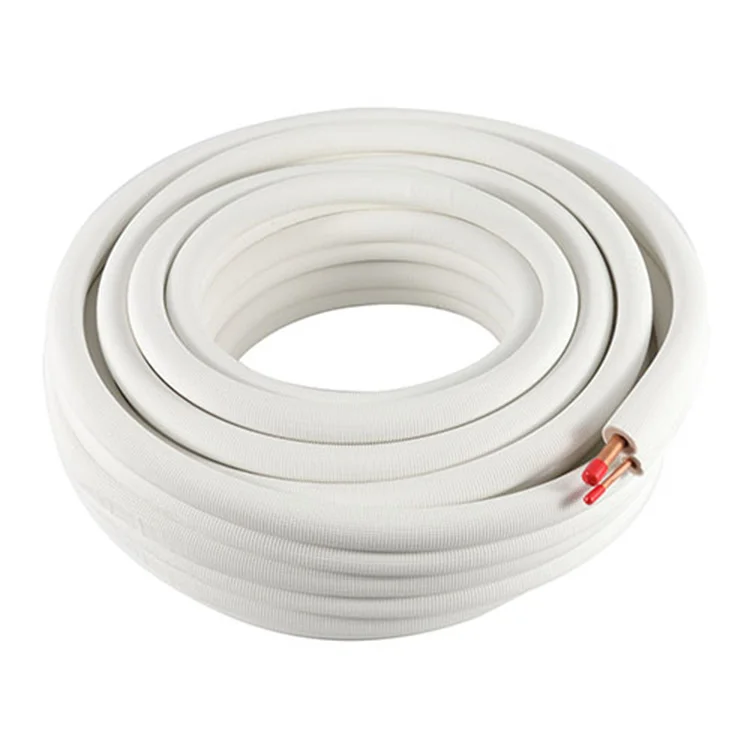 3/8-1/2 50FT Hot selling customized standard insulated copper line set with white PE insulation
