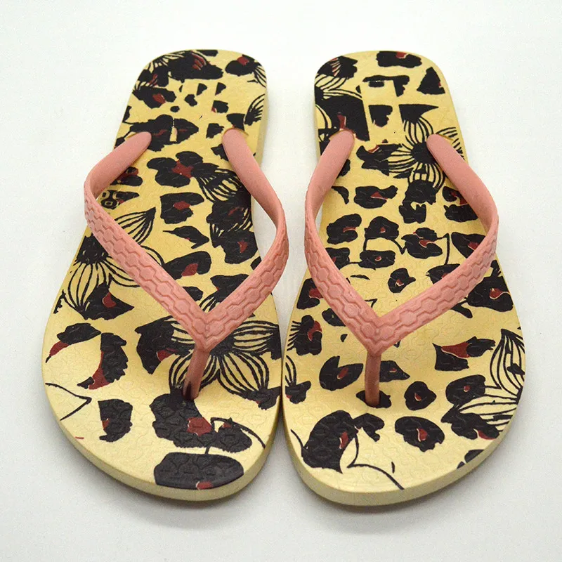 Raffia Design Printing PE Sole Women Slippers Flip Flops Beach