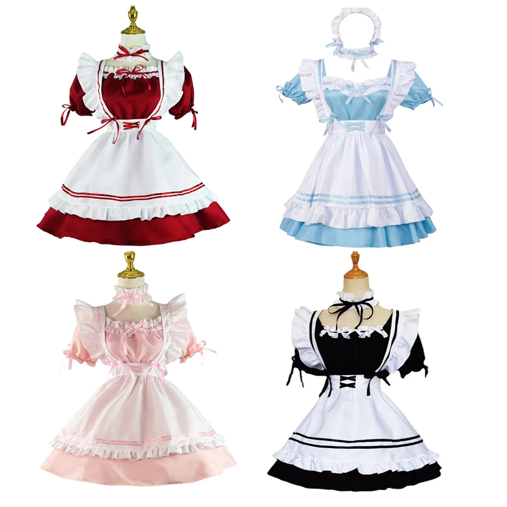 2023 Cute Lolita Maid Costumes Girls  Lovely Maid Cosplay Costume Animation Show Japanese Outfit Dress Clothes