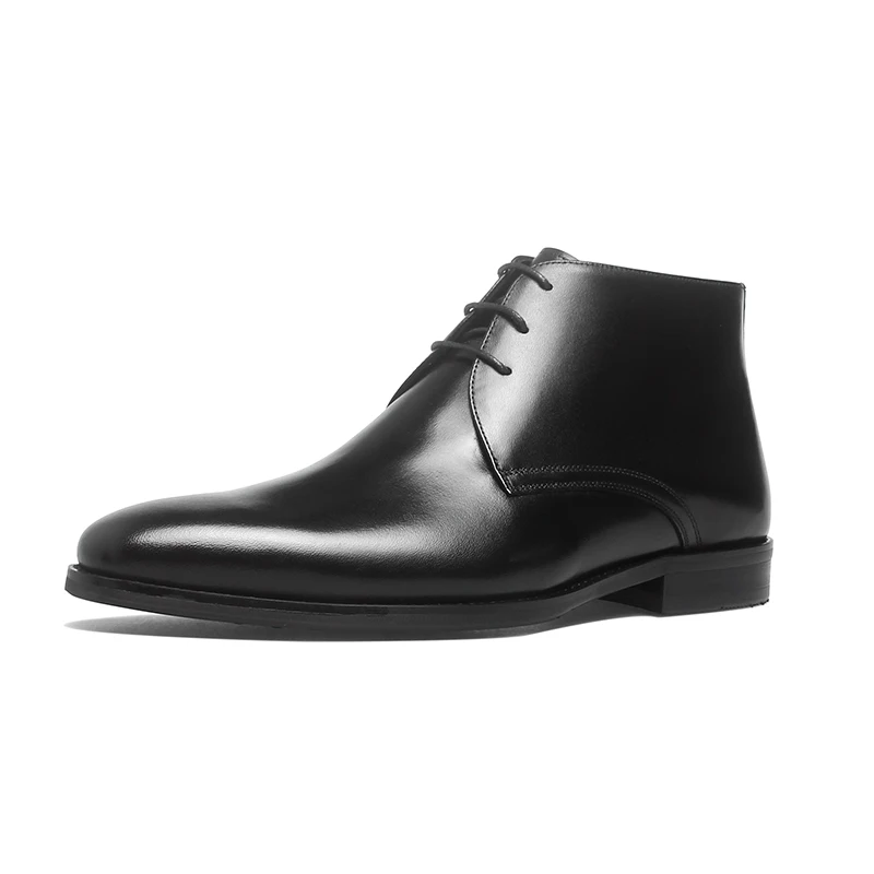 2021 Fashion Lace up Mens Shoes Brogues Lace-up Boots Genuine Cow Leather Men Ankle Military Boots