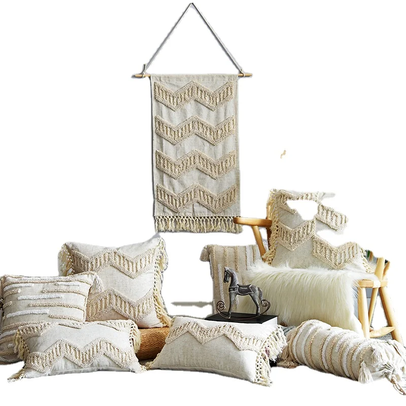 2021 новая богемная стеганная Геометрическая художественная наволочка с кисточками для Рождественского украшения