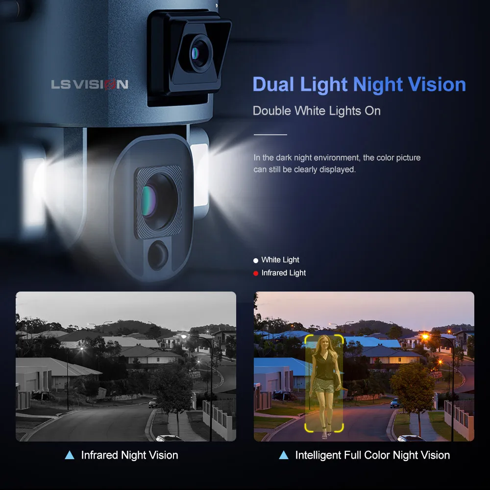 LS VISION 4k 20X оптический зум с солнечным Wi-Fi сигнализация камера видеонаблюдения распознавание лица человека Наружные камеры безопасности
