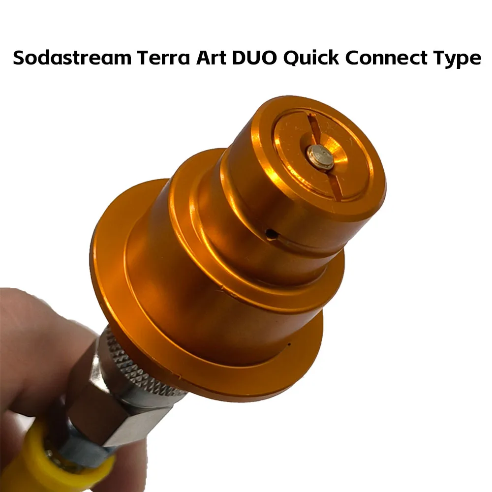 Soda Machine Adapter with Quick Connector Hose, Soda CO2 Stream Cylinder CGA320 Threaded Refill Fit for Soda Terra, Art, DUO