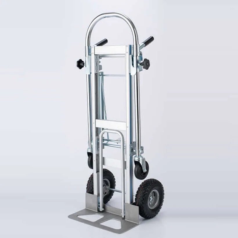 Aluminum alloy trolley Storage type folding cart Aluminum alloy two-in-one cart Four-wheel platform luggage cart Portable