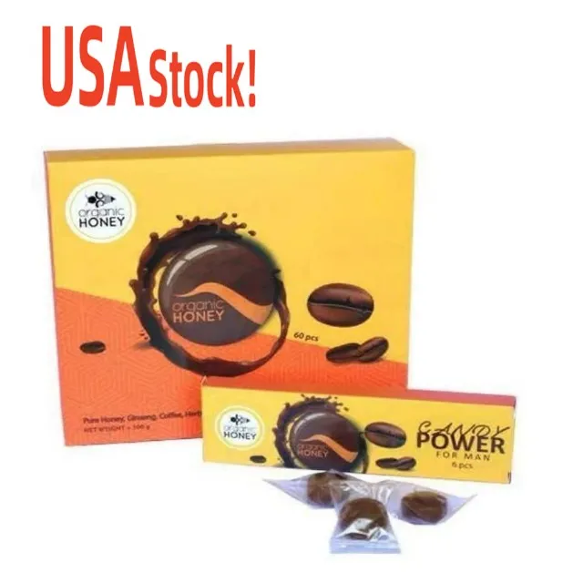 USA stock!!! newest design  packing box for organic  honey candy power organic candy power candy black horse honey