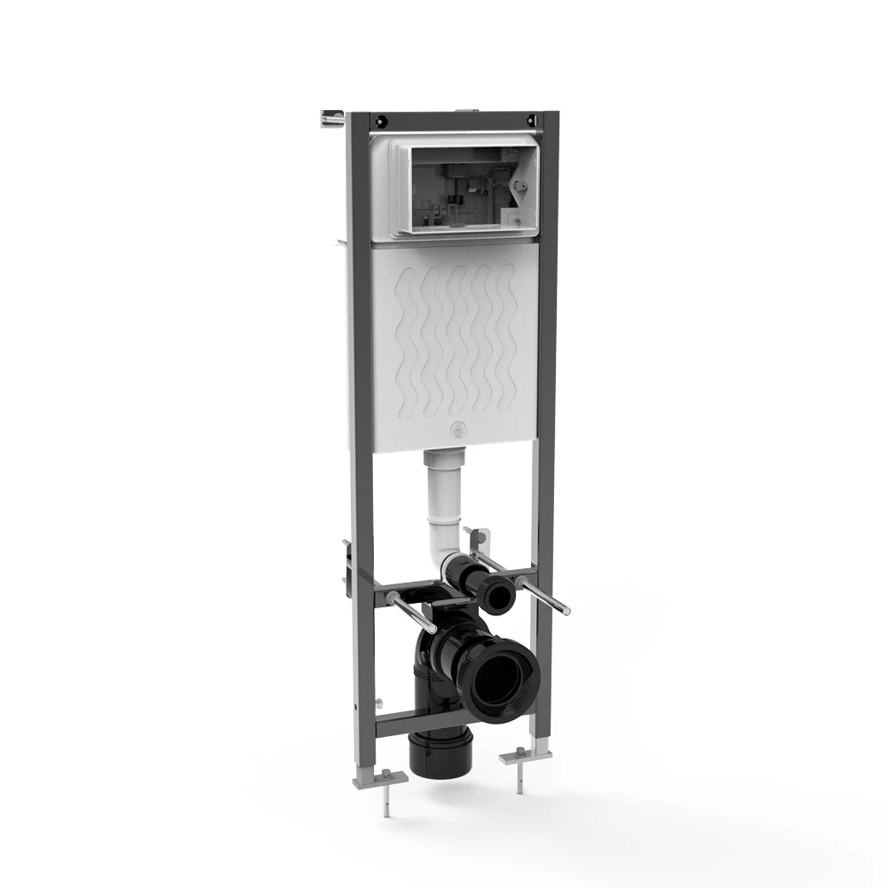 UK Metal Frame Blow One Piece Molding Toilet Tank Bathroom Narrow Wall Hung Concealed Cistern