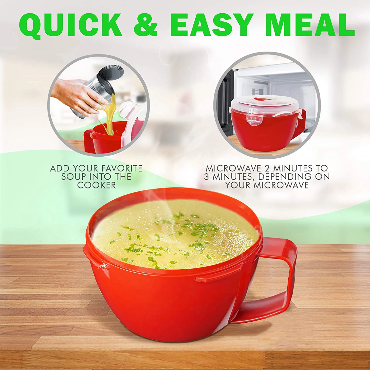 plastic microwave noodle and soup cooker microwave bowl Dishwasher Safe BPA Free