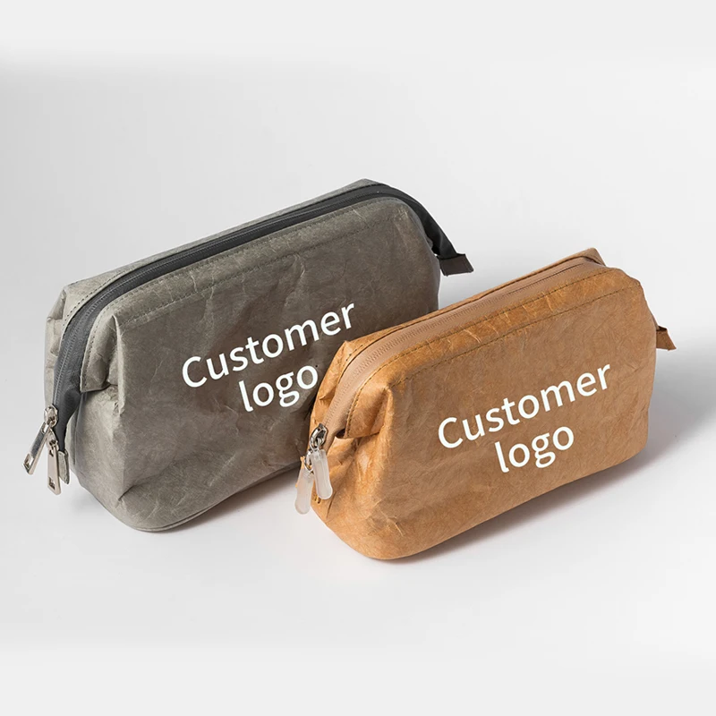 Good Quality Travel Custom Recycled Tyvek Paper Make Up Bag Dupont Tyvek Toiletry Makeup Cosmetic Pouch Bag