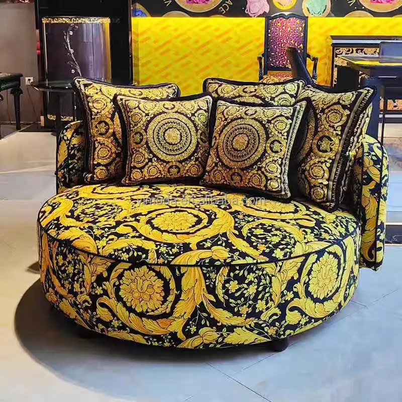 Modern Luxury art New arrival modern sofa set furniture black arm comfort round couch and  long sofa luxury living room sofa