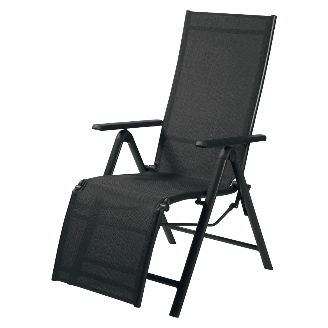 Deluxe Portable Outdoor aluminum Folding Chair with 7 Adjustable Backrest and Footrest Positions for Backyard Poolside Lawn