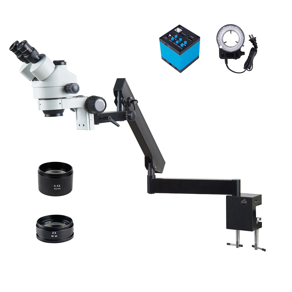 3,5X-90X тринокулярный стерео электронный микроскоп с длинной рукой для осмотра зубов