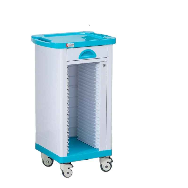 best selling Medical Hospital Stainless Steel Patient File medicine emergency Trolley Plastic ABS Medical  history clip trolley