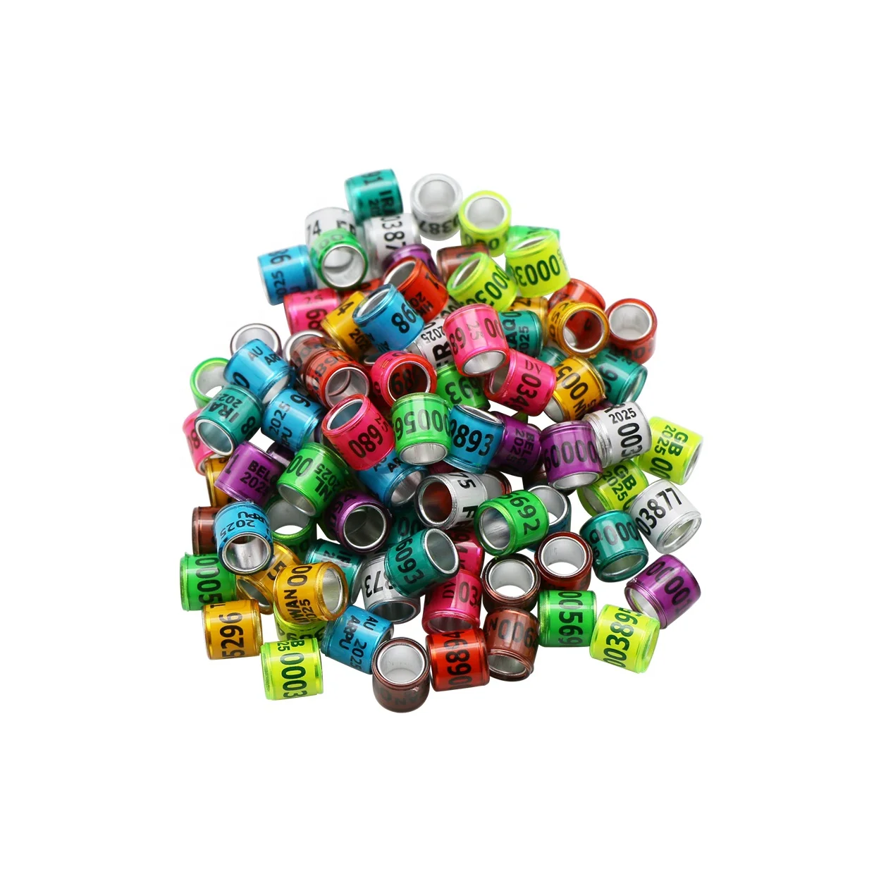 Multicolor Pigeon Foot Ring With Word Ring Tag Custom Parrot Clips Rfid Leg Bird Pigeon Foot Rings