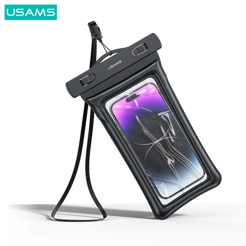 USAMS YD011 mobile phone case pouch swimming waterproof pvc phone bag for diving floating