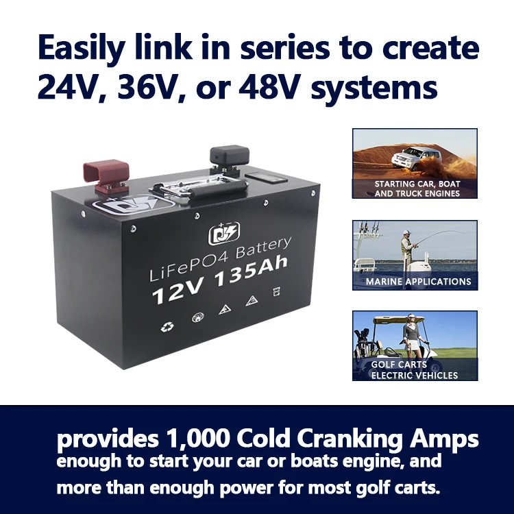 12V 135Ah DJS OEM Custom lifepo4 starting battery Auto Battery  CCA1200 Car Starting Lithium Ion Battery Packs