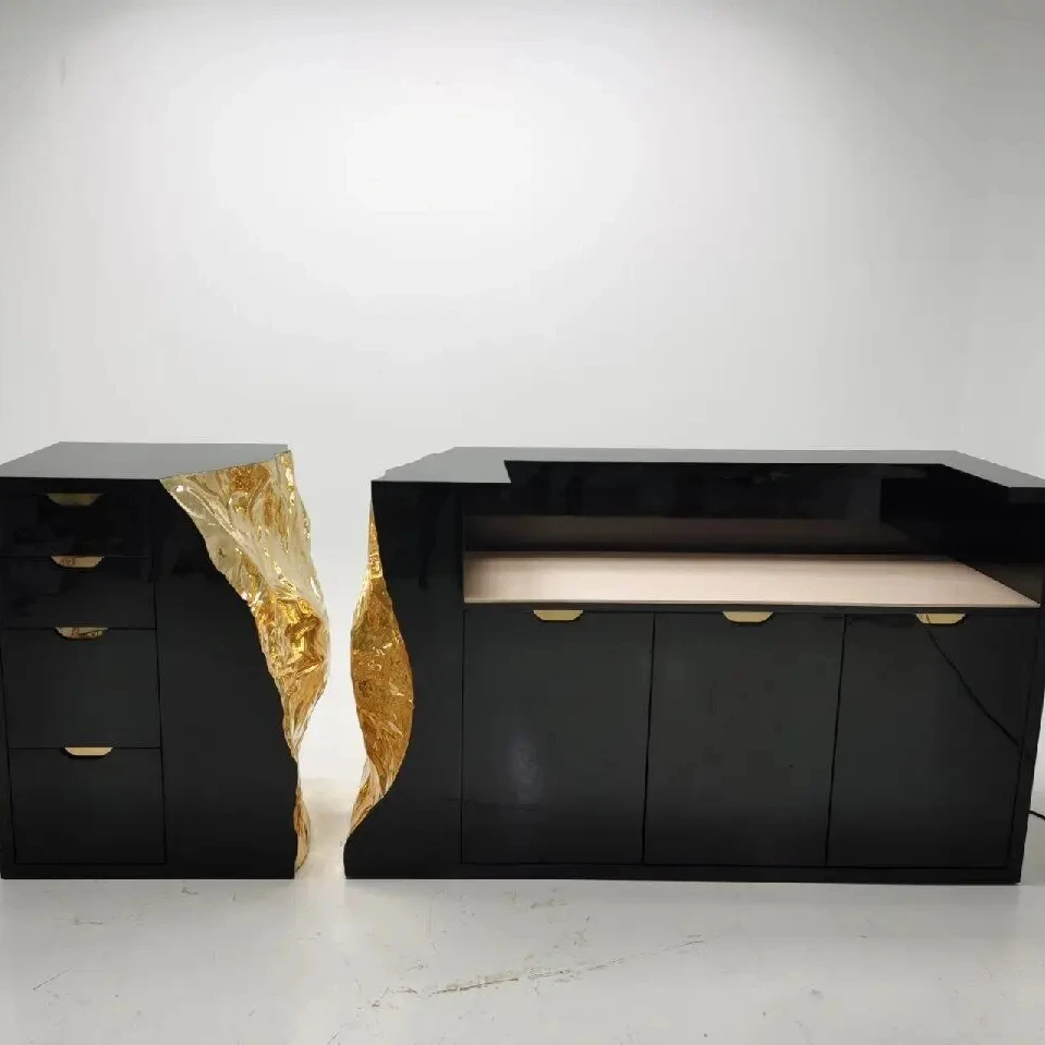 Italian light luxury side cabinet split type designer modern metal personality large capacity storage cabinet