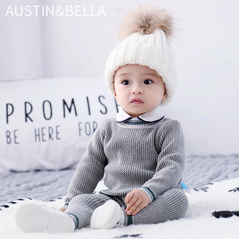 
AustinBella/wholesale boutique babies clothing baby sweater sets baby designer clothing sets 