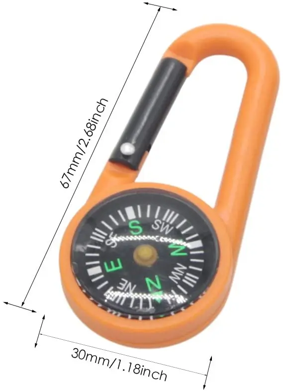 Portable Mini Compass Carabiner Quick Release Buckle Keychain Outdoor Travelling